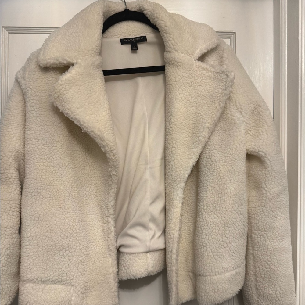 Banana Republic Cream Teddy Jacket